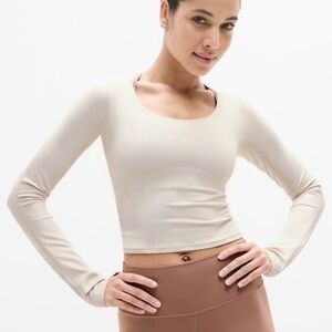 Athleta Bone Transcend Long Sleeve Top Size Small